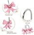 12PCS Decorative Shower Curtain Hooks, Pink Bow Knot Resin Curtain Hooks Shower Rings for Bathroom Baby Room Nursery Art Decors (Bow Knot)...