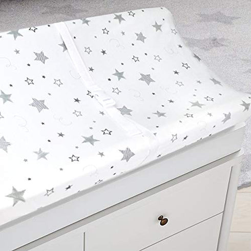 American Baby Company Printed 100% Natural Cotton Jersey Knit Fitted Contoured Changing Table Pad Cover, Super Stars, Soft Breathable, for Boys an...