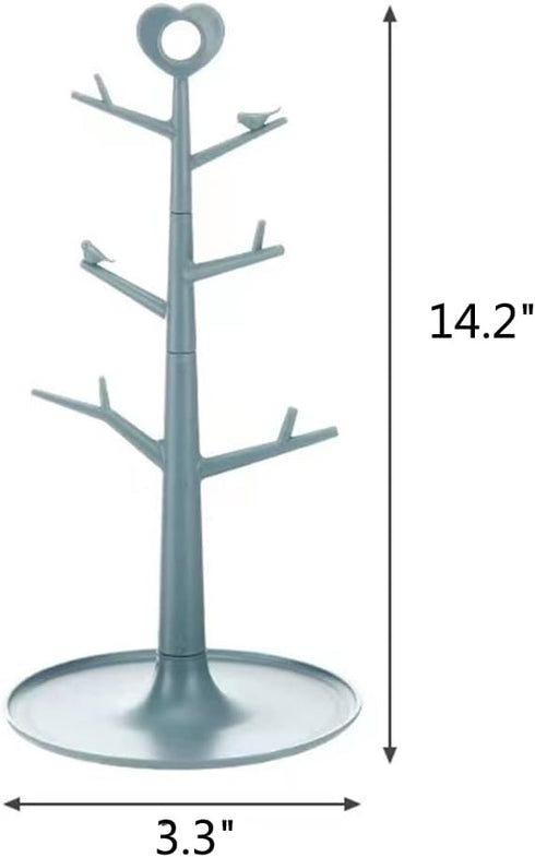 Coffee Mug Tree for Counter Cup Holder Rack Stand Organizer Desk Table Countertop (Blue, Large)...