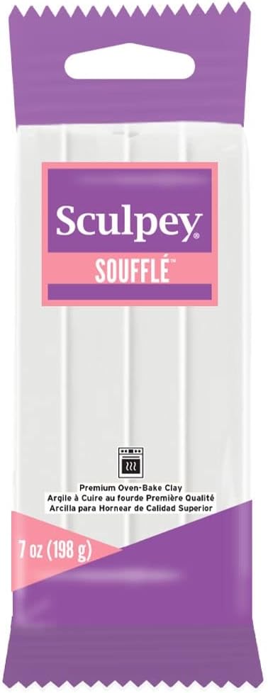 Sculpey Soufflé™ Polymer Oven-Bake Clay, Igloo White, Non Toxic, 7 oz. bar, Great for jewelry making, holiday, DIY, mixed media and more! Premium ...
