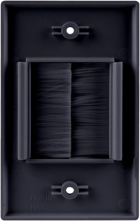 Construct Pro Single-Gang WideMouth Décor Brush Plate (Black Plate w/Black Brush)...