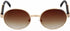Brown Tint Gold Frame Round Oval Men's Hip Hop Fashion Woodgrain Sunglasses...
