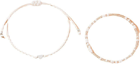 Handmade Beaded Anklets for Women Gold Heart Anklet Chain Boho White Beaded Ankle Bracelets Adjustable Beach Foot Anklet Set Summer Jewelry Gift f...
