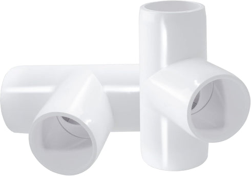 4Pcs 3Way PVC Tee Fittings 3/4", Right Angle Corner Fitting for DIY Building Furniture Greenhouse Shed Pipe Fittings Tent Connection...