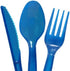 Blue Plastic Cutlery Set Fork Spoon Knives - 48pc Set...