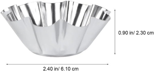12 Pcs Stainless Steel Tart Pans - Non-Stick Flower Cookie Cutters Mold for Baking - Flower and Round Muffin Cups - Cupcake Mold for Kitchen...