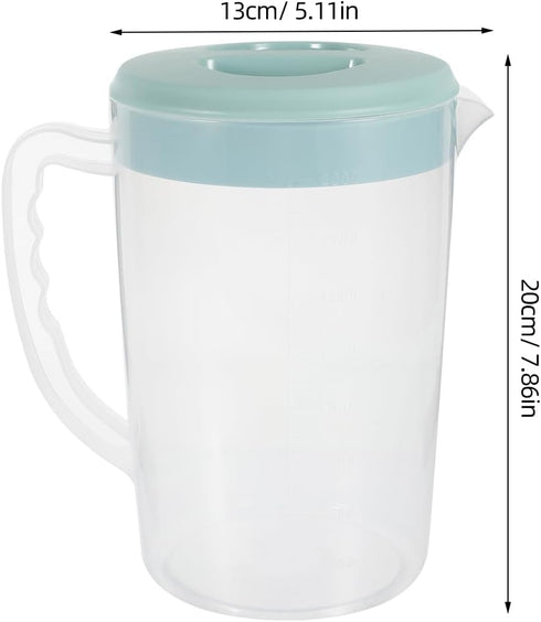 Hemoton Plastic Pitcher with Lid,2000ml Lemonade Pitcher,Pitcher with Lid Covered,Juice Beverage Jar,Airtight Pitcher Jug Juice Pitcher Milk Conta...
