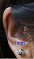 5 Pairs of Surgical Stainless Ball Stud Earrings 3,4,5,6, & 7mm...