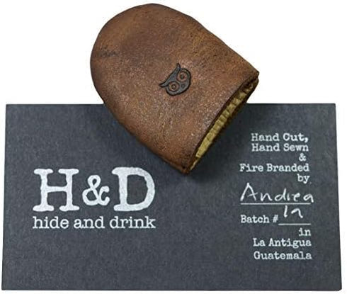 Hide & Drink, Set of 2 Thimbles, Finger Protector, Sewing Thimble, Hand Applique & EPP, Quilting Embroidery, Handcraft Accessories, Full Grain Lea...