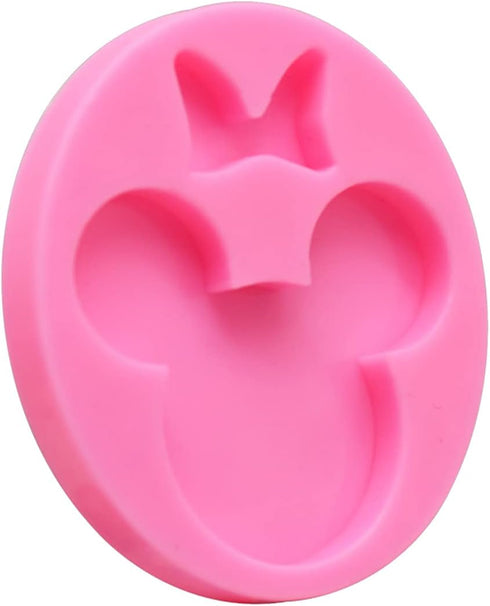 Cute Mouse Head Bow Keychain Silicone Molds for Epoxy Resin, Fondant Mold for DIY Chocolate Candy Cake Topper Decoration or Polymer Clay Jewelry C...