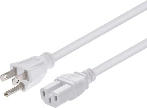 Monoprice Heavy Duty Power Cord - NEMA 5-15P to IEC 60320 C15, 14AWG, 15A/1875W, 125V, SJT, 8ft, White...