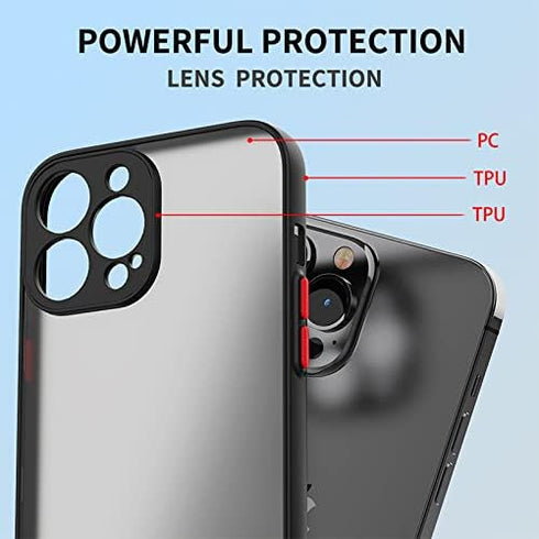 Black iPhone 13 Pro Case - Anti-Fall, Waterproof, and Four Corner Shockproof iPhone 13Pro Case Protective/Thin Cover iPhone 13 Pro Made from PC & ...