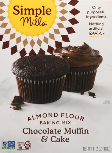 Simple Mills Almond Flour Baking Mix, Chocolate Muffin & Cake Mix - Gluten Free, Plant Based, Paleo Friendly, 11.2 Ounce (Pack of 1)...