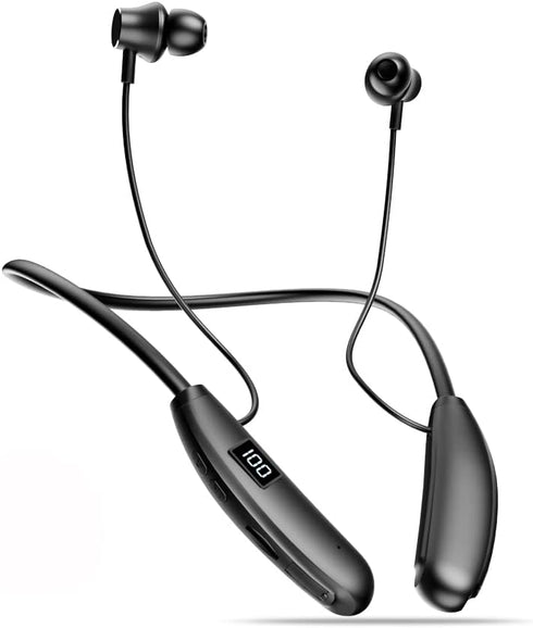 Neckband Bluetooth Headphones100 Hours Extra Long Playback with Microphone Headset, 5.1Bluetooth Balanced Armature Drivers Stereo in Ear Wireless ...