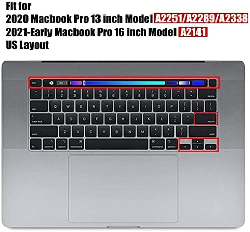 Se7enline Compatible with MacBook Keyboard Cover for 2019-2021 Mac Pro 13 inch & 2020-2024 Mac Pro 16 inch Keyboard Protector MacBook Pro A2141/A2...