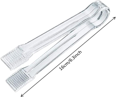 20 Pack of Set Plastic Buffet Serving Tongs Mini Serving Utensil Tongs Appetizers Tongs and Plastic Kitchen Scoops Clear Ice Scoop Buffet Scoop fo...