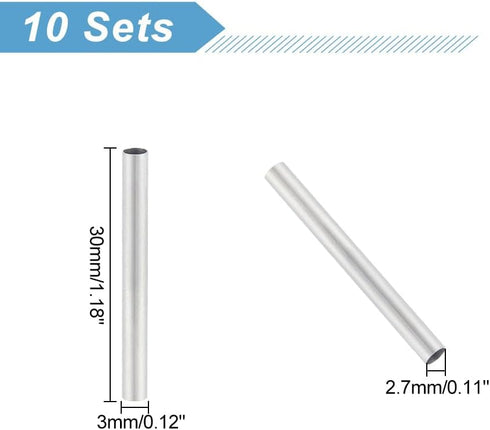 PH PandaHall About 200pcs 30mm Long Stainless Steel Tube Beads Straight Tube Charms Metal Smooth Finding Beads for Jewelry Crafts Making Findings,...