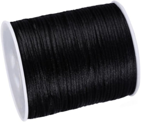 2.0 mm Nylon Satin Cord Thread Beading String for Macrame, Friendship Bracelets,Chinese Knotting,Necklaces,Jewelry Making 109 Yards (Black)...