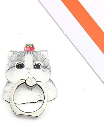 4Pcs Phone Ring Holder Stand, Cute Dogs Cats Butterfly Animal 360 Rotation Finger Ring Grip Kickstand Mount for Cellphones and Tablets (Cats Ring)...