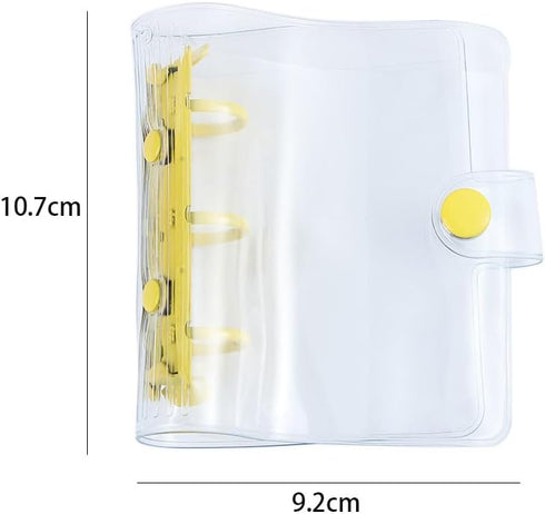 4PCS Mini Transparent 3-Ring Binder Covers, Mini Binder Notebook Cover, Soft PVC Notebook Round Ring Binder Cover Protector, Photo Album Loose-Lea...