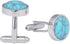 Dome Natural Turquoise Stone Cufflinks Jewelry for Men Stainless Steel Classic Tuxedo Shirt Unique Business Wedding...