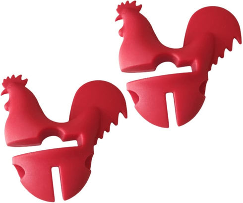 Spoon Rest Rooster Pot Clip: 2pcs Silicone Pot Clip Spoon Rest Cooking Utensil Holder Pot Side Clip Spoon Holder for Pot Lid Holders...