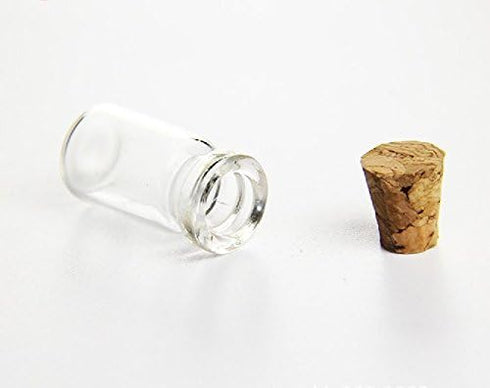 lasenersm 10Pcs/1ML Empty Sample Glass Bottles Jars Vials Case Container with Cork Stoppers for Message Weddings Wish Jewelry Party Favors,Transpa...