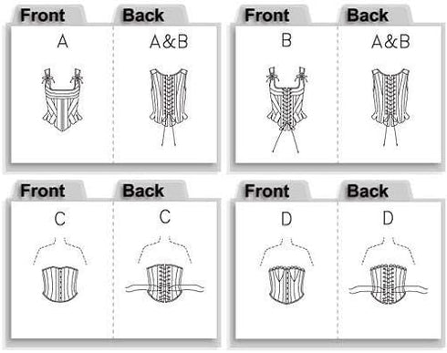 BUTTERICK PATTERNS B4254 Misses' Stays and Corsets, Size 6-8-10...