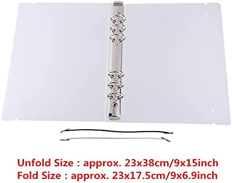 A5 6 Ring Binder Cover Clean Transparent Soft PVC for Refillable Notebook Shell withMatte surfaceforStamp & Die Storage...