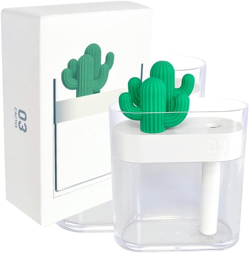 Eutuxia Mini Portable Cactus Bottle Caps Humidifier with USB Cable, Perfect for Home Office Car Airplane Bedroom Etc, Cool Soothing Mist & LED Moo...
