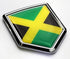 CBSHD103 Jamaica Flag Jamaican Emblem Shield Shape Chrome Car Decal Sticker...