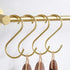 YANGQIHOME 6 Pieces, Brass S Shaped Hooks, Gold Coat Clothes Towel Hangers, Kitchen Pots Pans Coffee Cups Rack Hooks...
