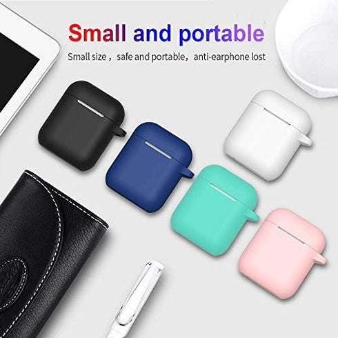 SATLITOG AirPods Case, Full Protective Silicone Cover for Apple AirPods 1&2 Wireless and Wired Charging Case, Pink...