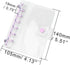 A7 Binder Cover Clear Purple A7 Binder Wallets 6 Ring Planner Binders Pockets Size Budget Binder Cover with Snap Button Closure for Loose-Leaf Fol...