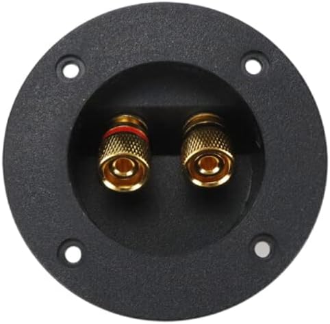 Black Speaker Box Terminal Cup Round 2 Way Binding Post Power Plates Speaker Terminal Wire Cup Box Brass Plate Push Spring Cup Connector with Moun...