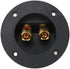 Black Speaker Box Terminal Cup Round 2 Way Binding Post Power Plates Speaker Terminal Wire Cup Box Brass Plate Push Spring Cup Connector with Moun...