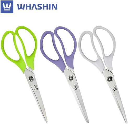 Scissors (715) - Multipurpose, Ultra Sharp Blade Shears, Softgrip, Stainless Steel Sewing, Comfort TPR Grip, Crafting Scissors for Office and Home...