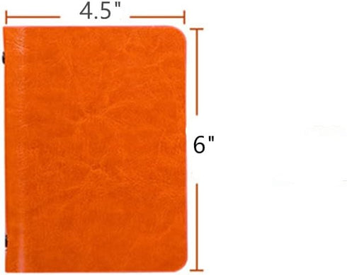 2-Pack 6 Ring Binder Cover, leather A7 Binder Notebook Cover Refillable Loose Leaf Round Ring Personal Journal with Insert 50 Sheets Paper ?Mini P...