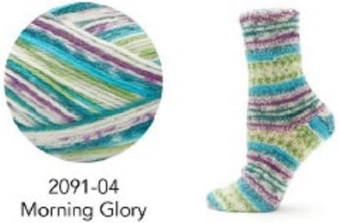 Premier Wool Select Jacquard Sock Yarn - Morning Glory - 3-Pack Bundle with Bellas Crafts Stitch Markers...