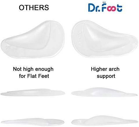 Dr. Foot's Arch Support Shoe Insoles for Flat Feet, Gel Arch Inserts for Plantar Fasciitis, Adhesive Arch Pad for Relieve Pressure and Feet Pain (...