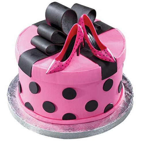 6pack Pink Polka Dot Leopard & Black Ladies Heels Stilettos Shoes Cake and Cupcake Decoration Topper...