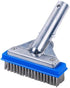 5" Pool Brush with 5" Aluminum Back and Handle- Stainless Steel Bristles - Blue Brush Body...