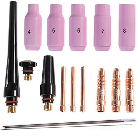 17pcs welder TIG welding torch Collet Body nozzle kit Tungsten electrode for wp-17/18/26 TIG welding torch...