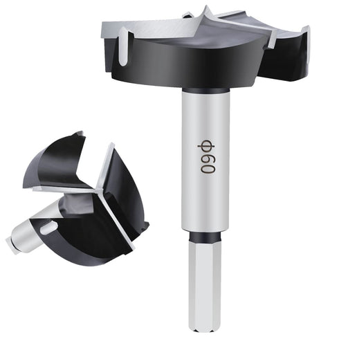 ASNOMY Carbide Forstner Drill Bit, 2-3/8Inch Upgrade 3-Cutter Forstner Bit for Hard Wood, Wood Drilling Hole Saw Set Woodworking Hinge Cutter Tool...