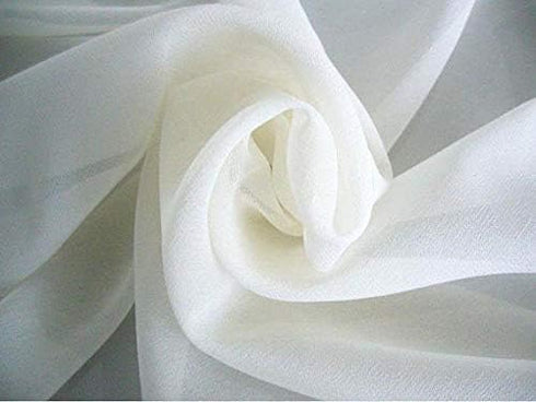 120" Wide (10ft Wide) Sheer Voile Chiffon Fabric - Perfect for Draping Panels and Masking for Weddings & Events - Ivory by The Yard (1 Yard)...
