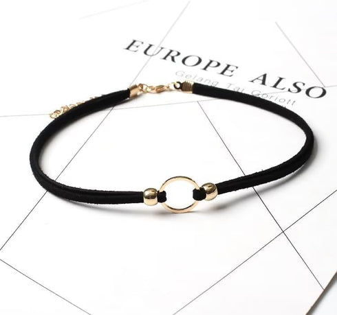 Boho Goth Black Choker Necklaces Velvet Hippie Punk Cool O Circle Necklace For Women Teen Girls Adjustable Layered Unique Fashion Party Jewelry Gi...