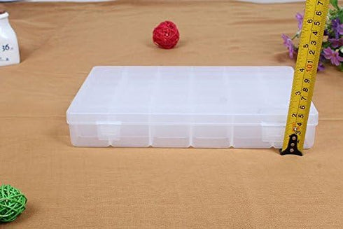 Adjustable 36 Compartment Slot Clear Plastic Storage Craft Box Organizer Container Case Tool for Jewellery Hair and Make Up Comestic Accessories...