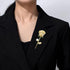 Elegant Rose Flower Brooch Pin for Women Girls Sparkling Rhinestone CZ Pearl Floral Lapel Pins Collar Corsages Scarf Clips Wedding Pin Brooches Ac...