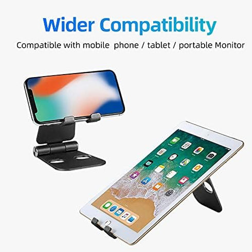 cocopar Monitor Stand Adjustable Desk Mobile Phone Holder Fully Foldable Aluminum Compatible for Smartphone Portable Monitor iPad iPhone 12 Pro Mi...