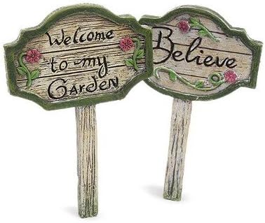 Marshall Miniature Fairy Garden Garden Signs Set of 2...